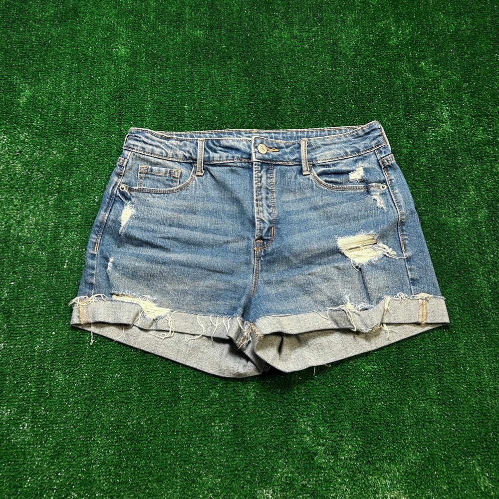 Old Navy Denim Shorts High Rise Distressed Aspen Medium Blue Size 4